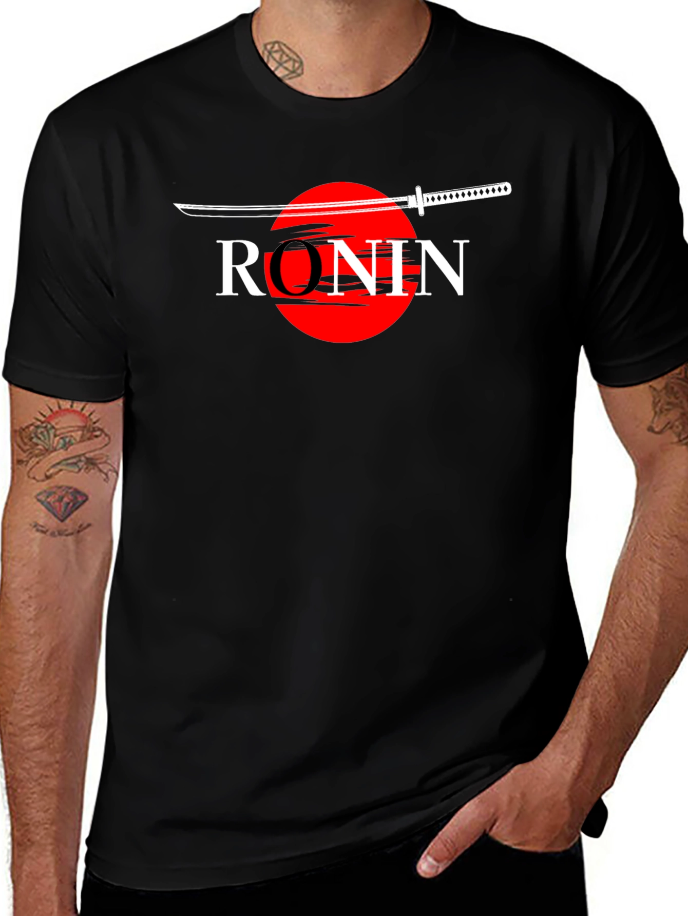 Ronin Sword Graphic T-Shirt - Men's Black Tee