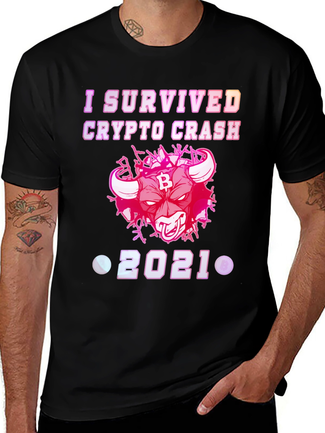Variant 10 of I Survived Crypto Crash 2021 Graphic Tee