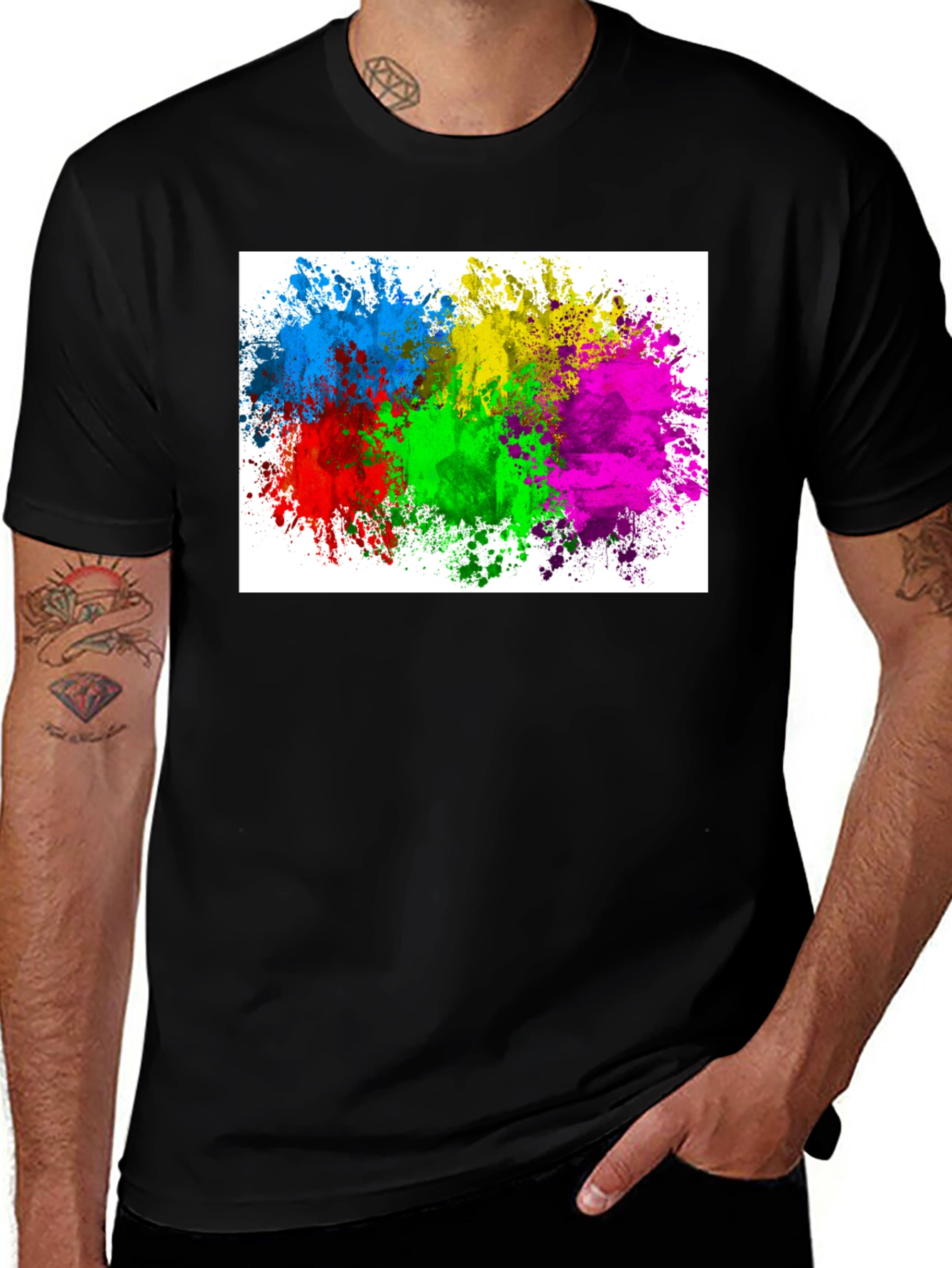 Variant 13 of Colorful Splatter T-Shirt - Bold Graphic Tee