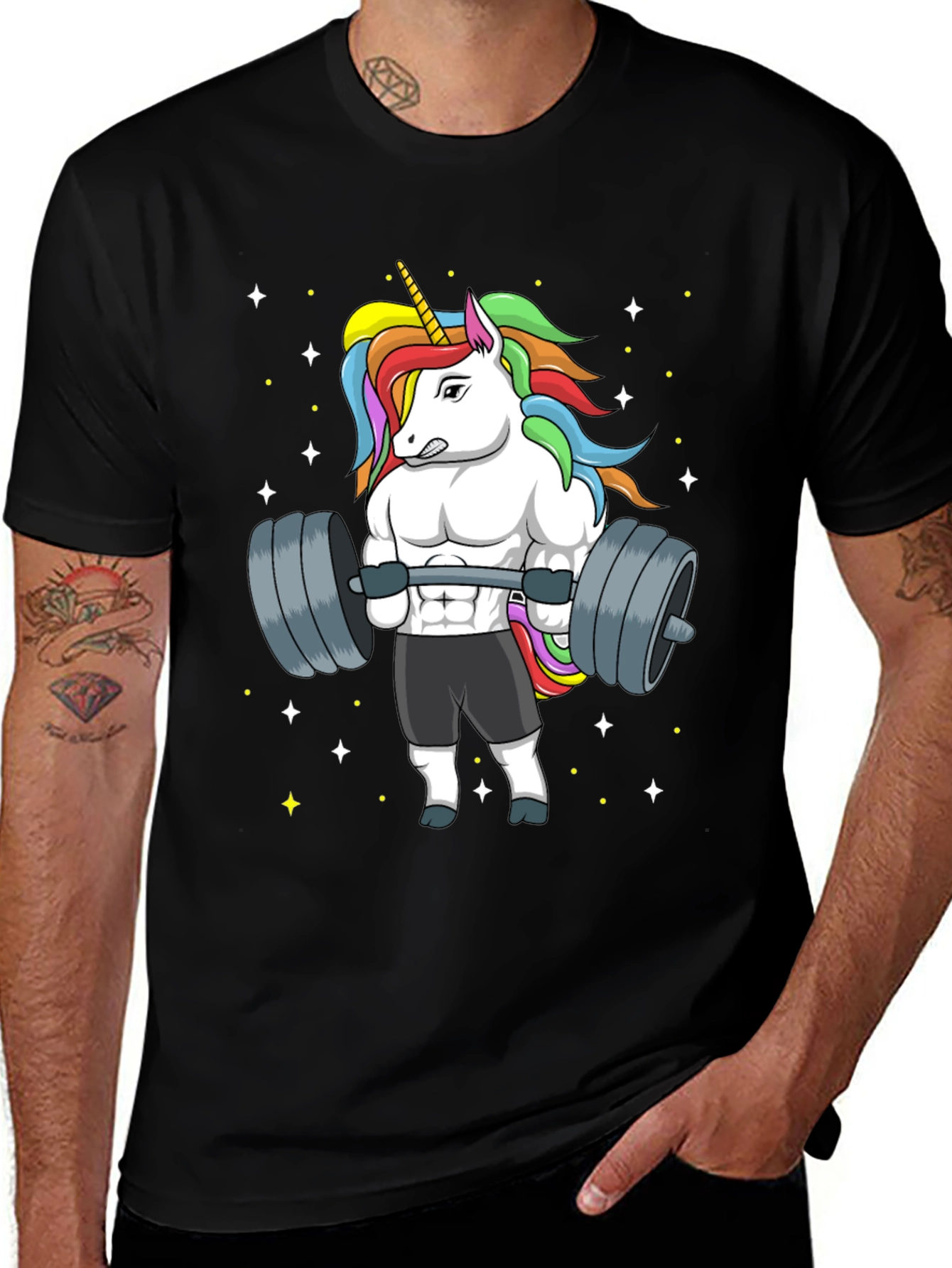 Variant 11 of Unicorn Lifting Weights Graphic T-Shirt