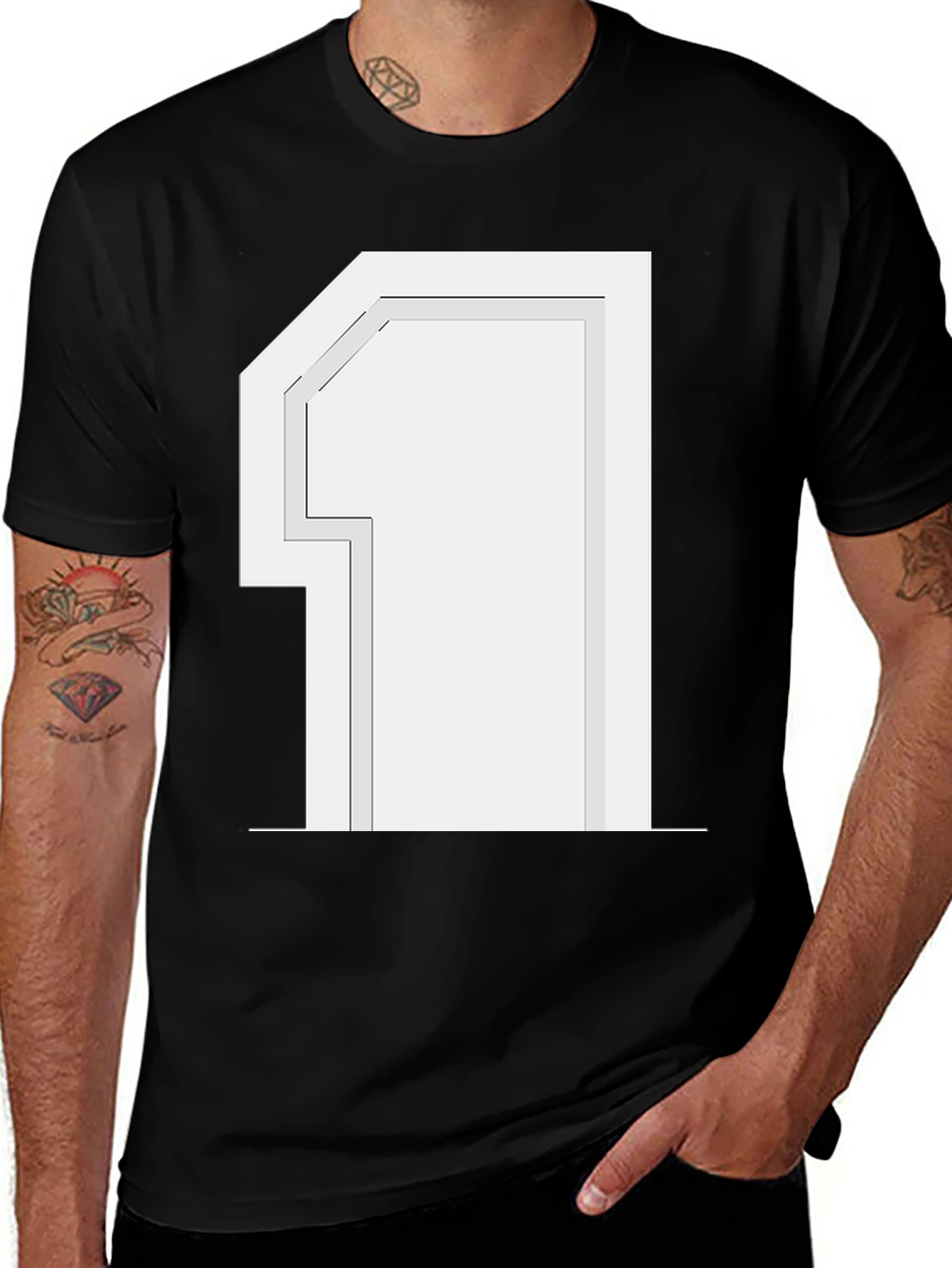 Variant 17 of Minimalist Number 1 Graphic Tee