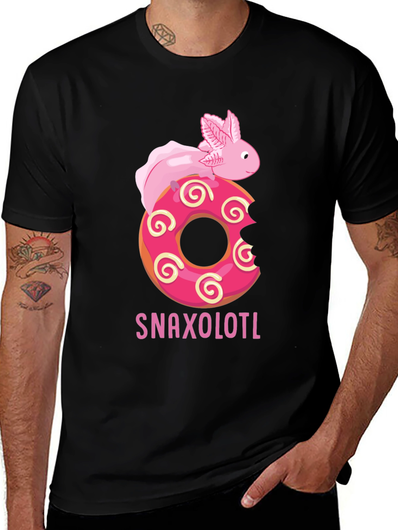 Variant 3 of Snaxolotl Donut T-Shirt - Funny Axolotl Tee
