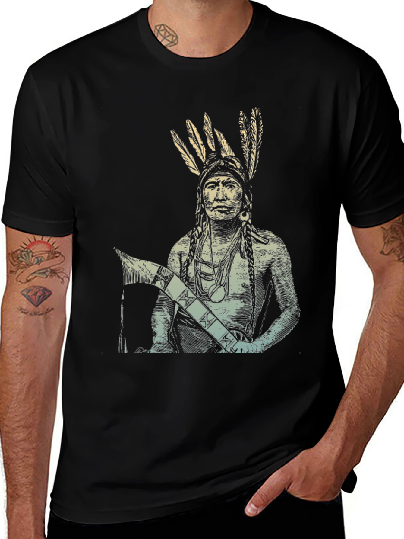 Variant 29 of Native American Chief Graphic T-Shirt