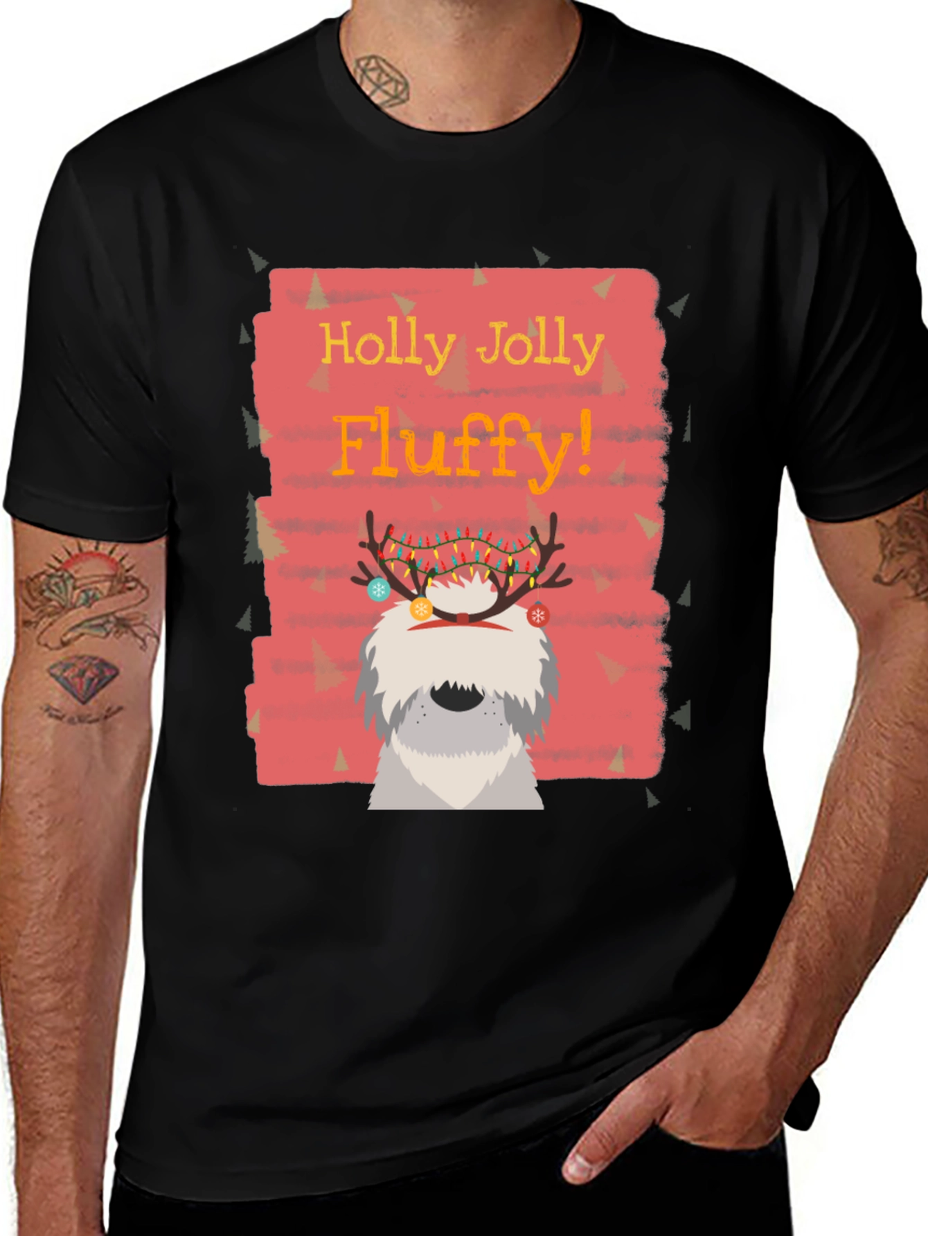 Festive Fluffy Dog Christmas T-Shirt