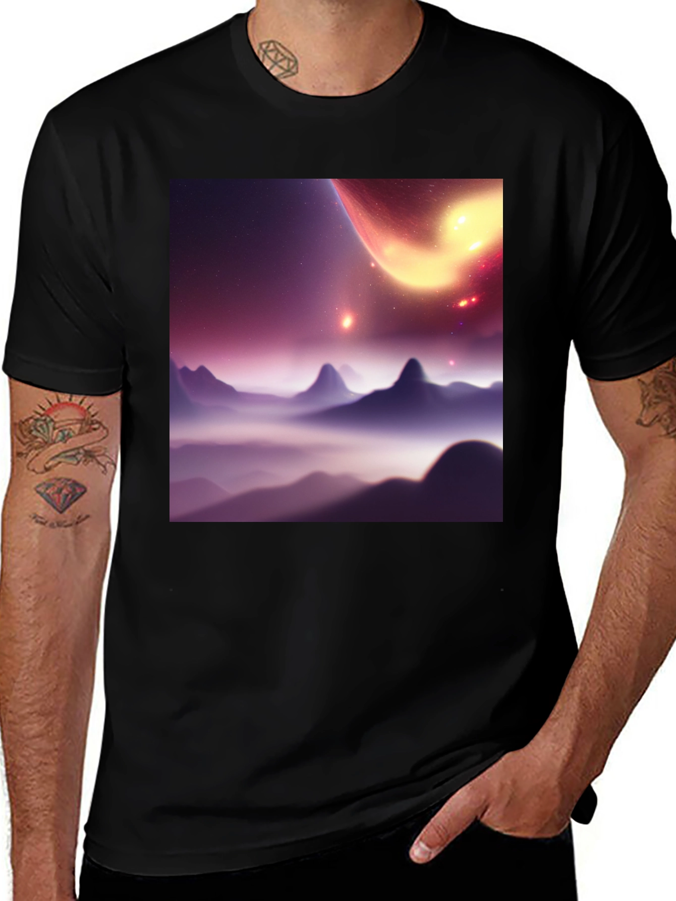 Variant 11 of Cosmic Vista Black T-Shirt