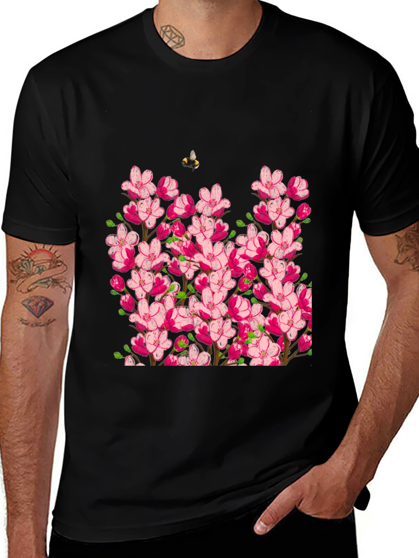 Variant 4 of Floral Graphic Tee - Nature Inspired Design