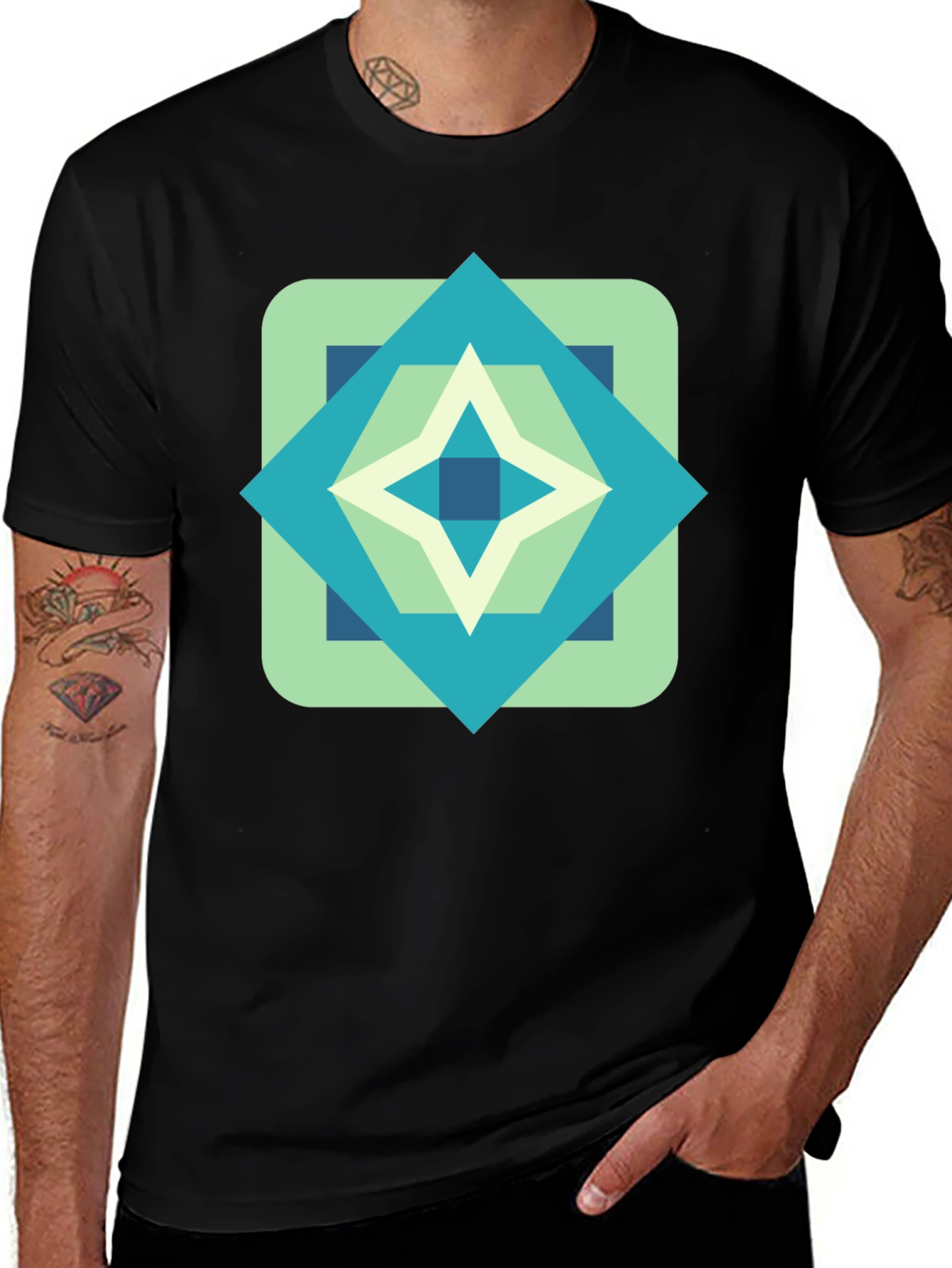 Variant 16 of Geometric Diamond Graphic Tee - Modern Style
