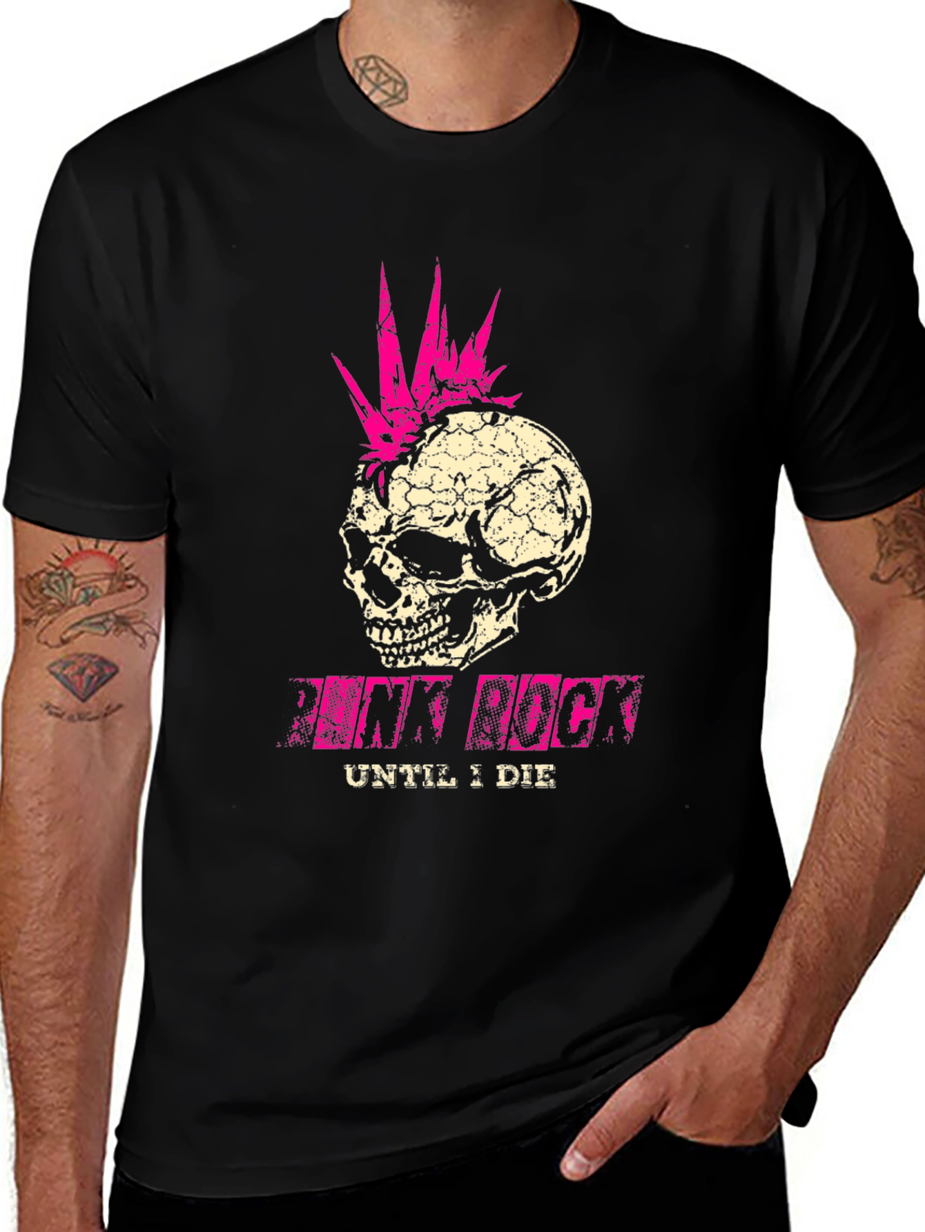 Punk Rock Skull Tee - Until I Die Black T-Shirt