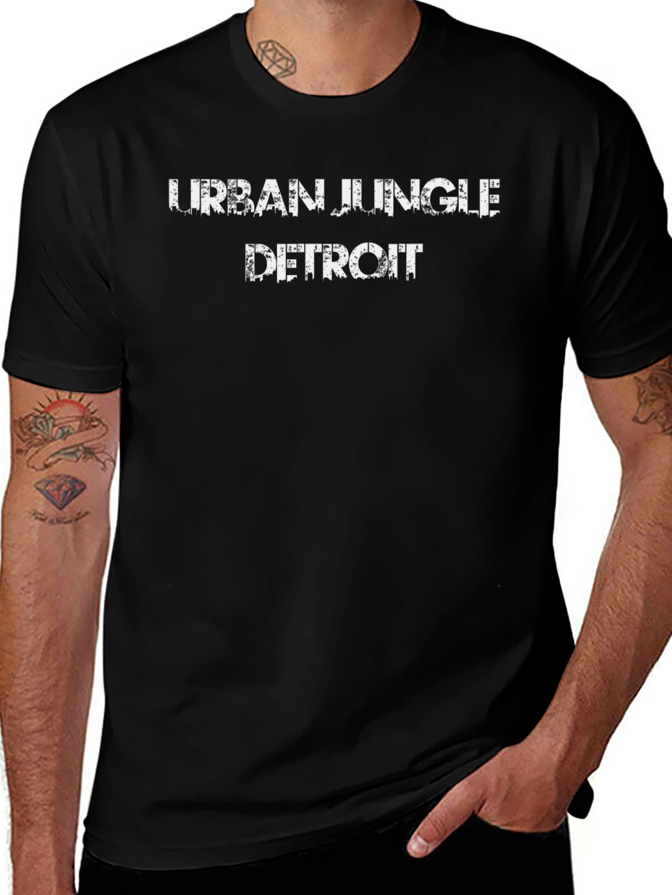 Urban Jungle Detroit Black Graphic Tee