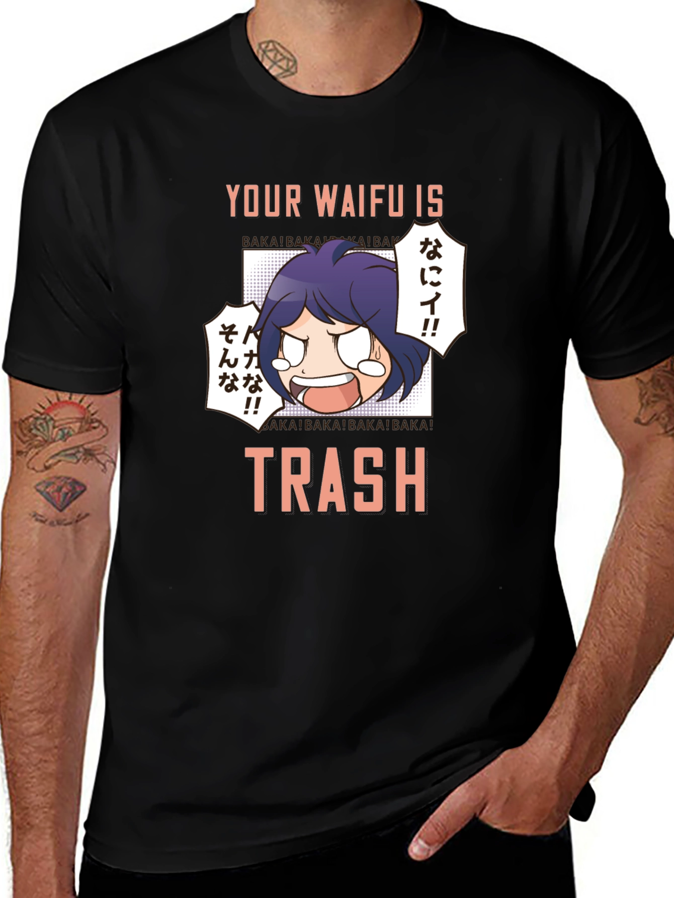 Variant 17 of Your Waifu is Trash T-Shirt Anime Manga Graphic Tee