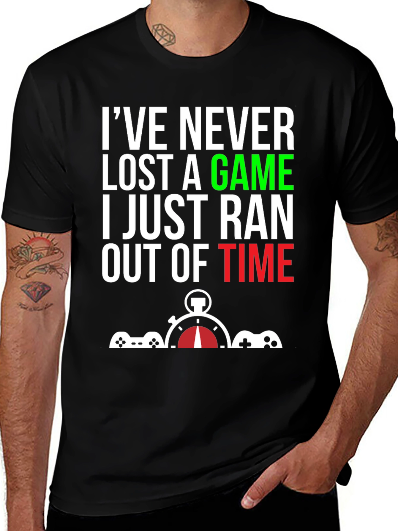 Variant 18 of Gamer T-Shirt: I Never Lose, Just Run Out Of Time