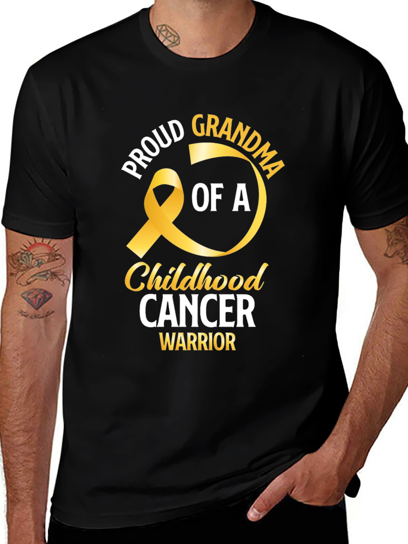 Variant 12 of Proud Grandma Childhood Cancer Awareness T-Shirt