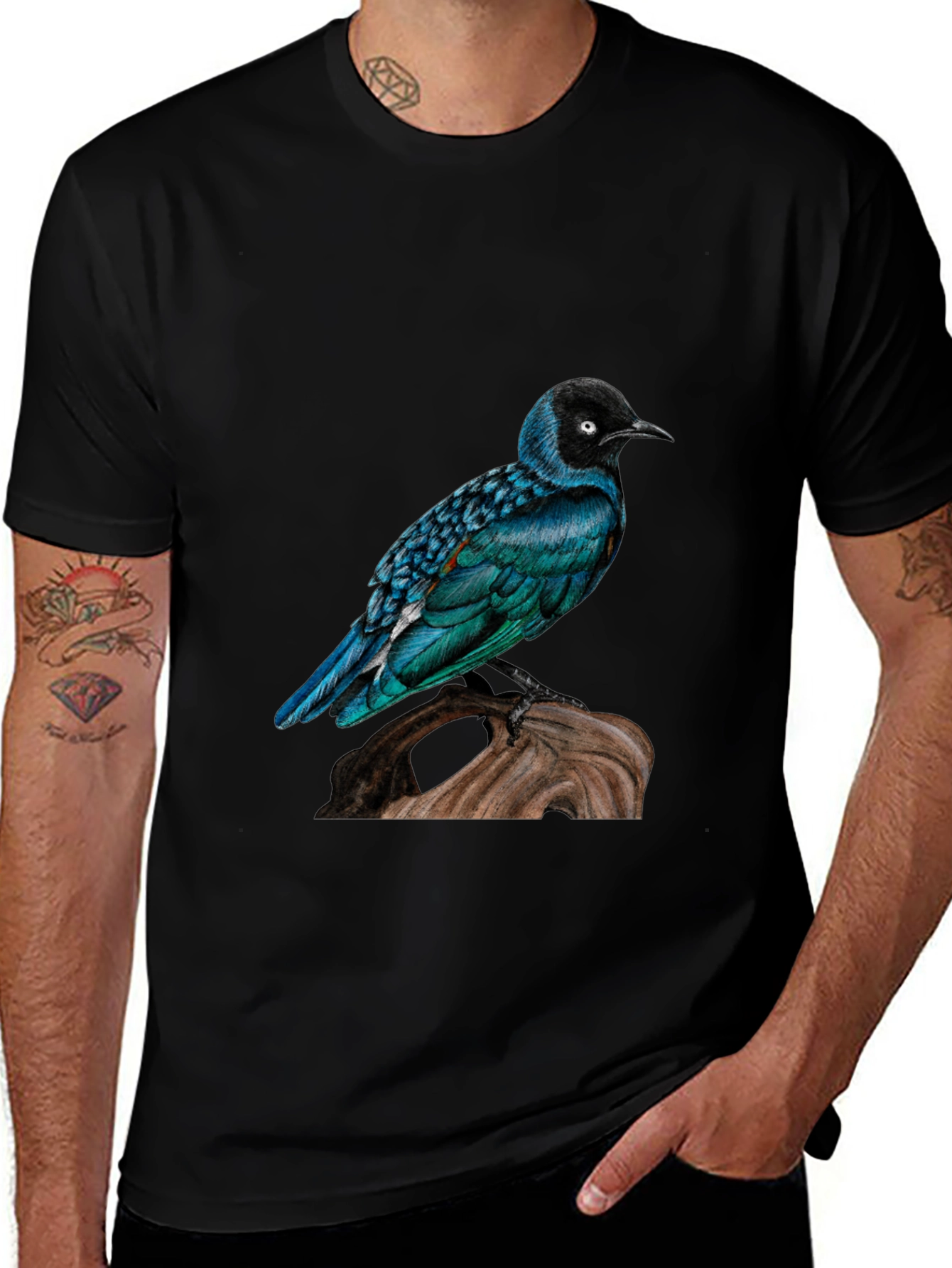Variant 7 of Bird Graphic Black T-Shirt