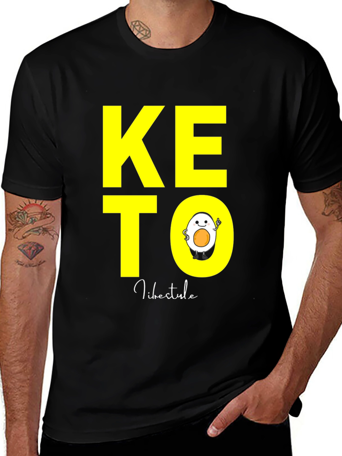 Variant 27 of Keto Lifestyle T-Shirt with Egg Design