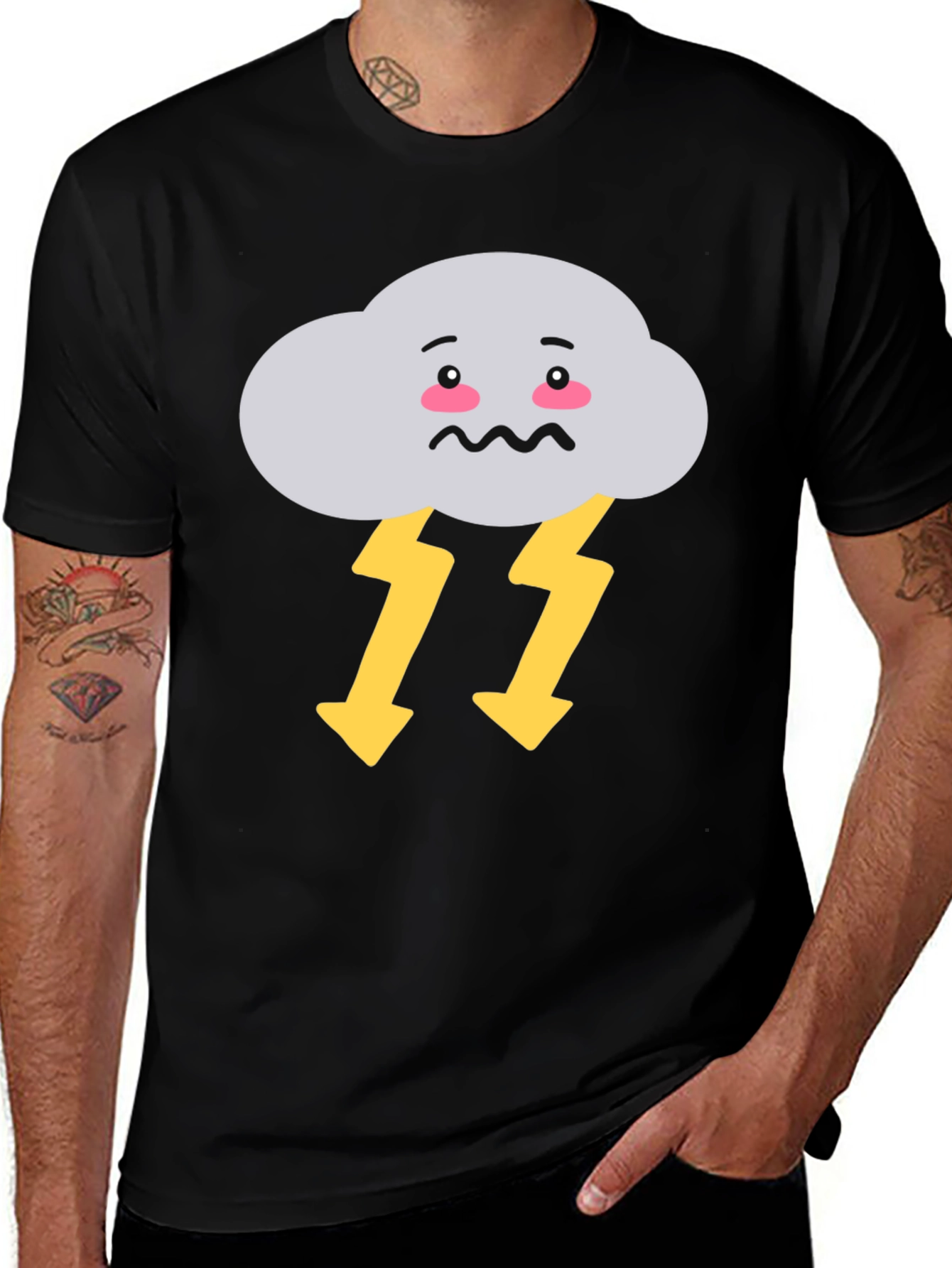 Variant 2 of Stormy Cloud T-Shirt - Graphic Print Tee