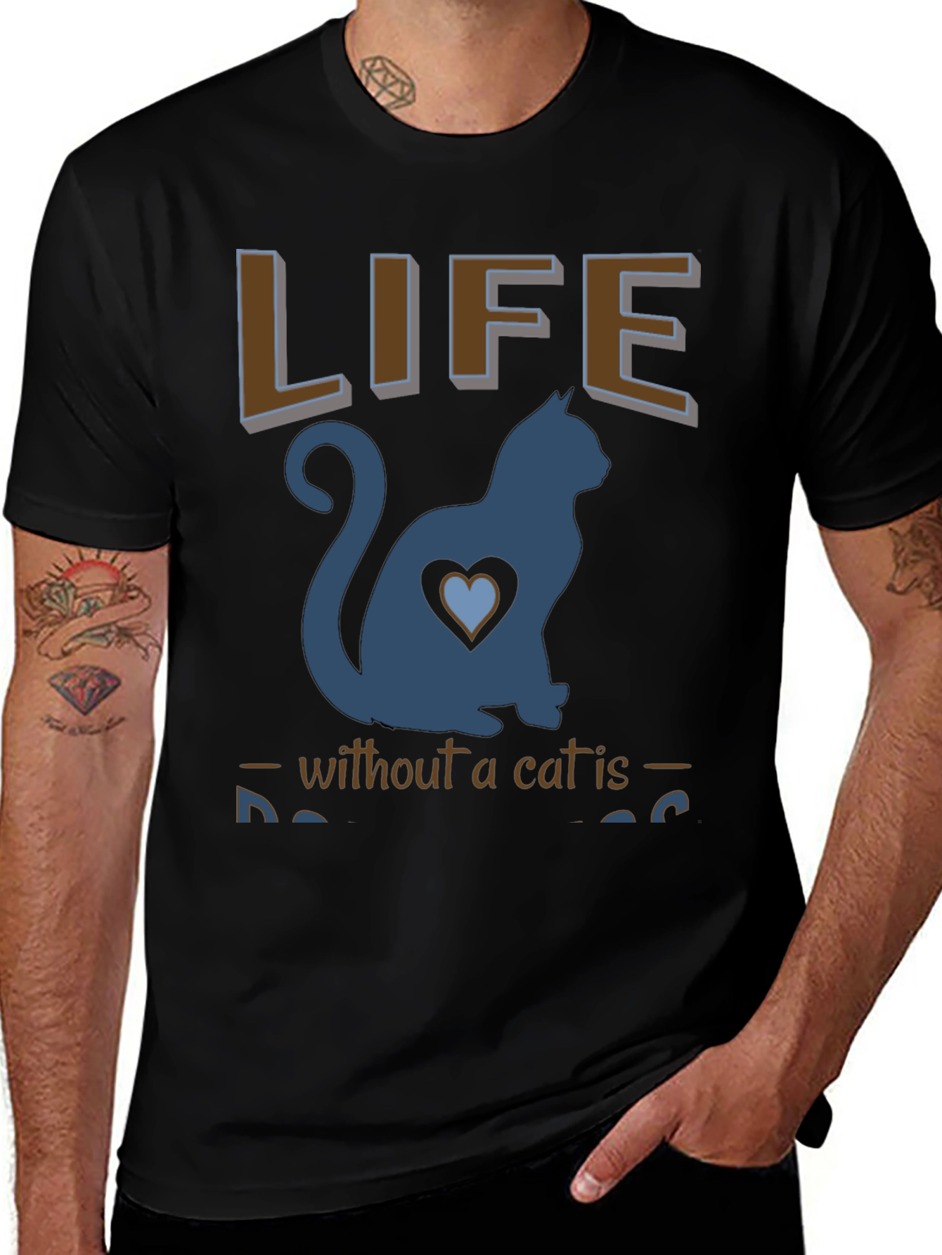 Life Without a Cat T-Shirt, Funny Cat Lover Tee