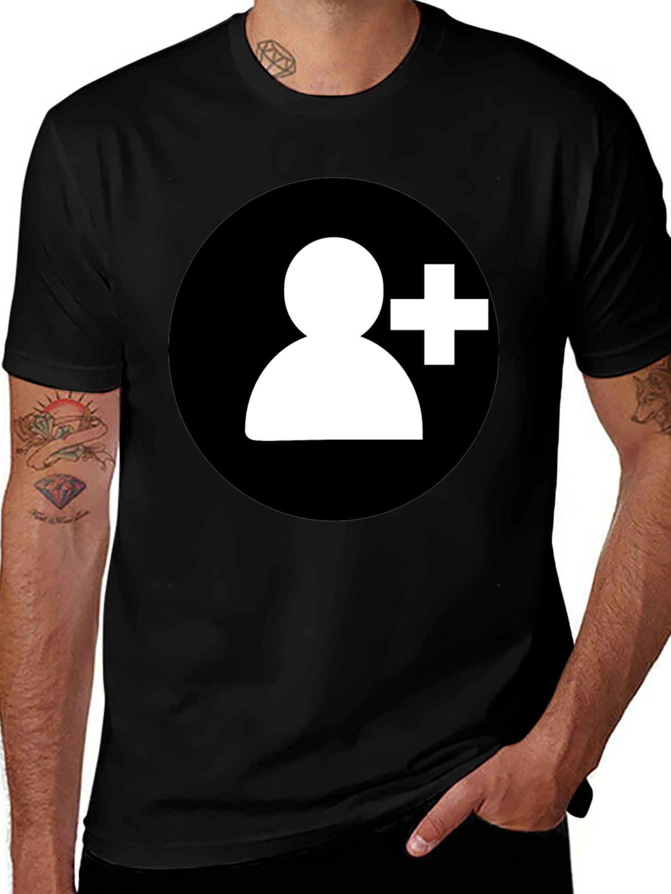 Add Contact Black T-Shirt
