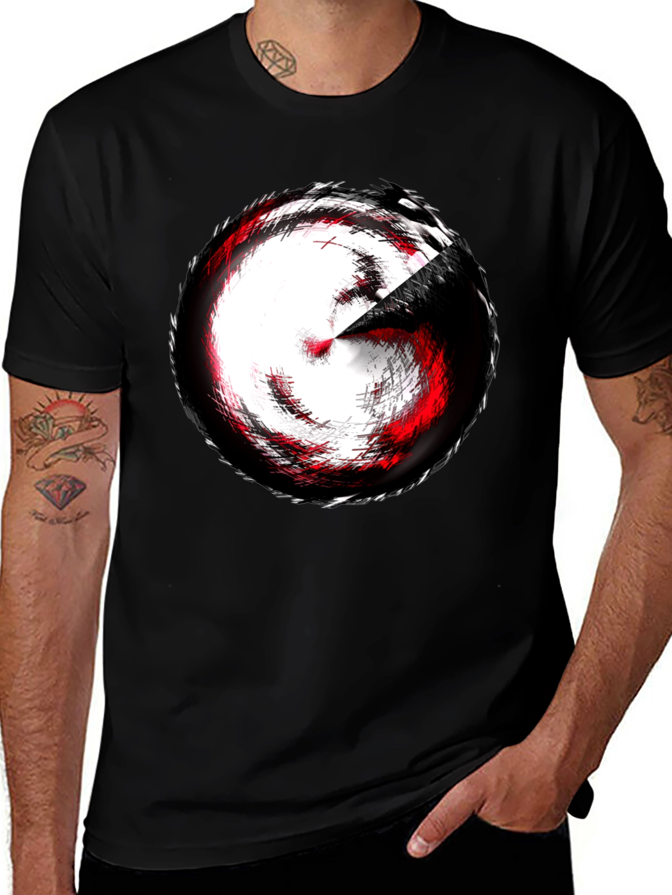Variant 18 of Abstract Swirl Graphic Tee - Modern Style