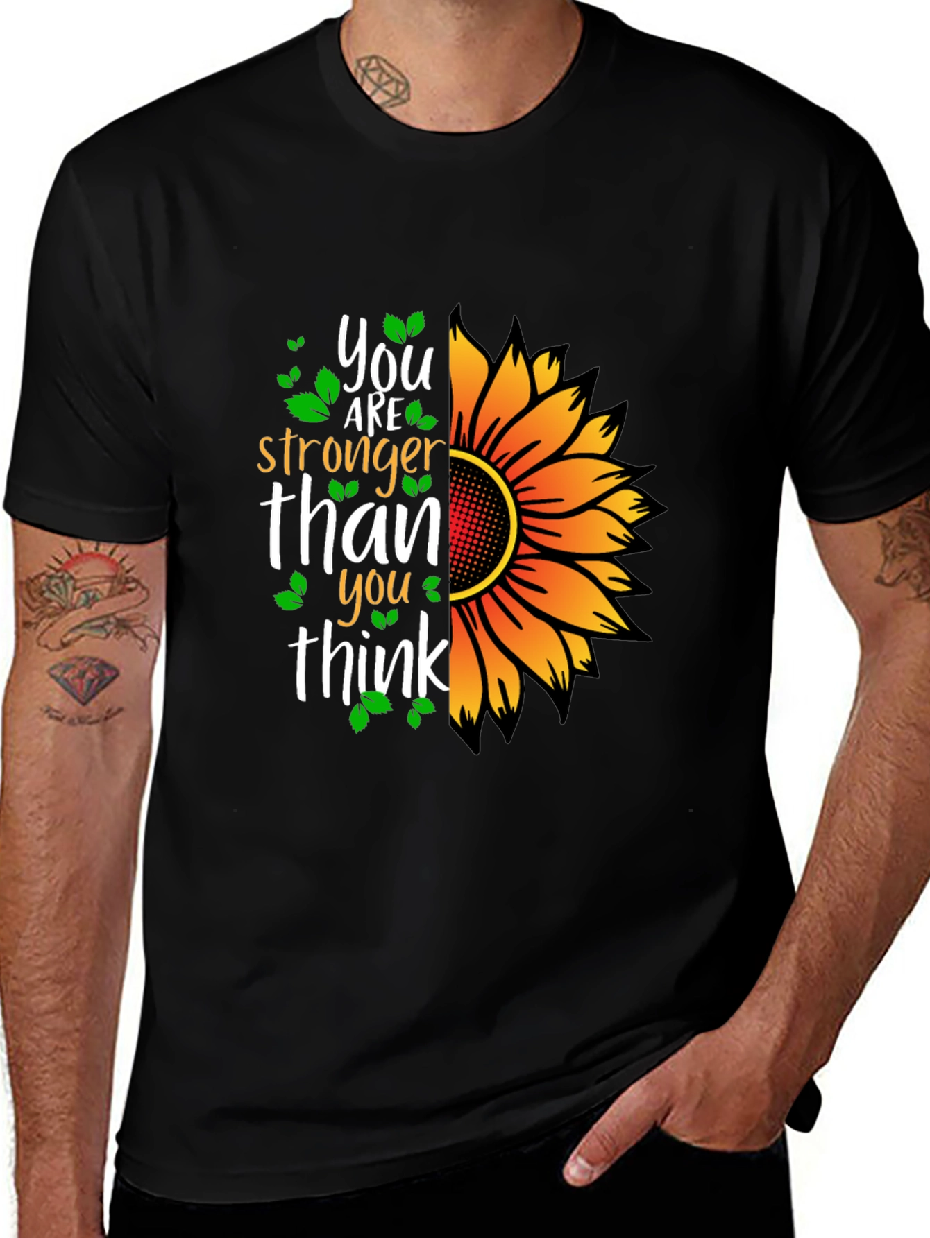 Variant 19 of Sunflower Stronger Than You Think Black T-Shirt