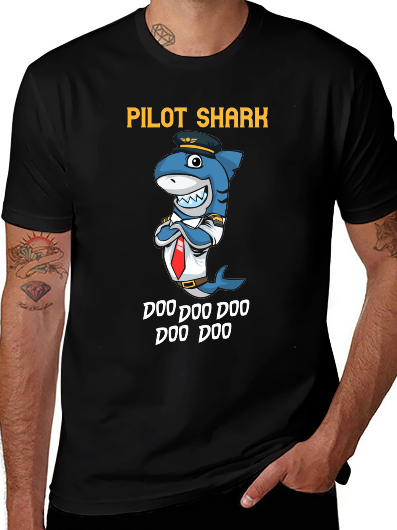 Variant 14 of Pilot Shark Doo Doo Funny T-Shirt