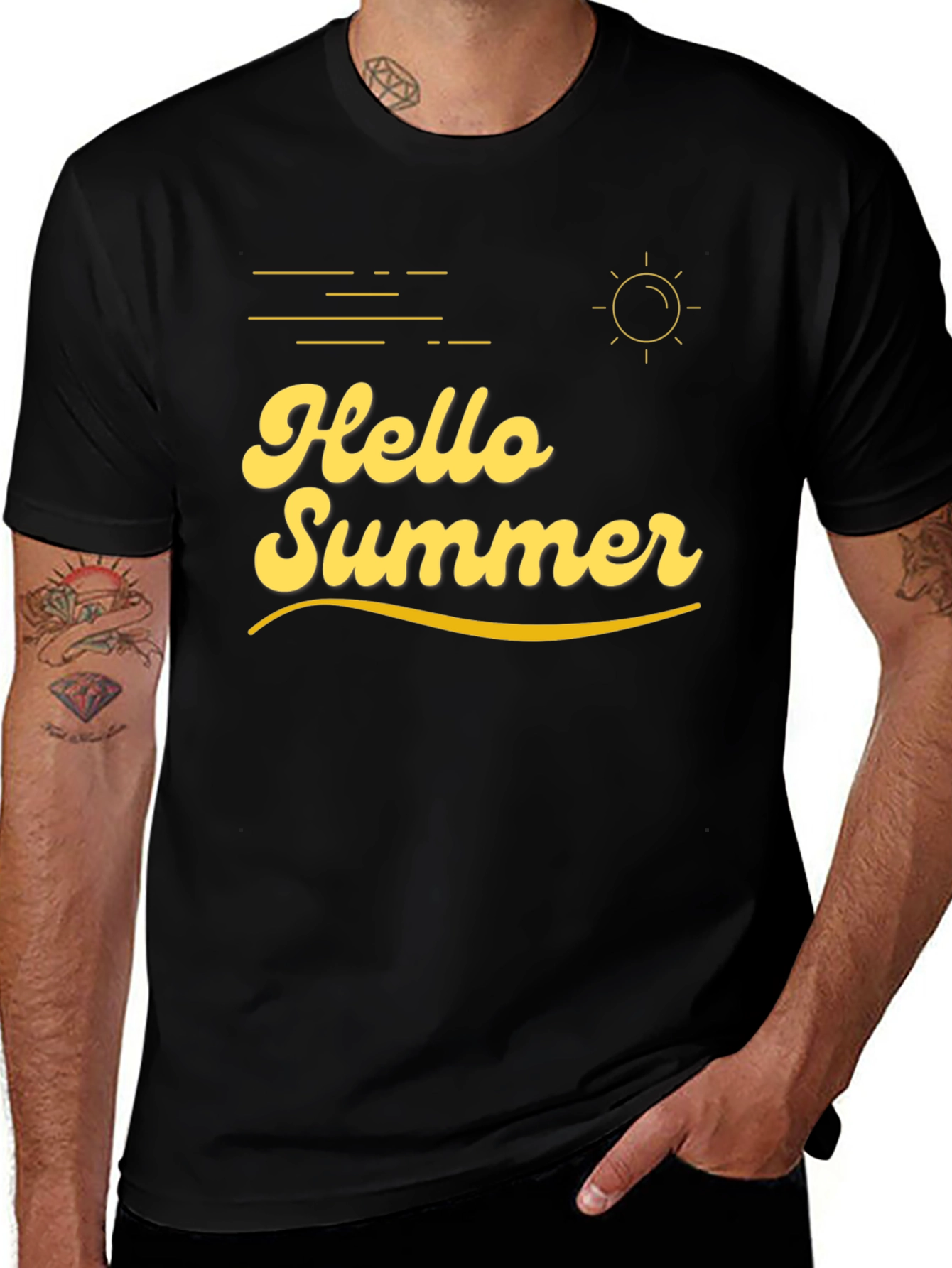 Variant 22 of Hello Summer Black Graphic T-Shirt