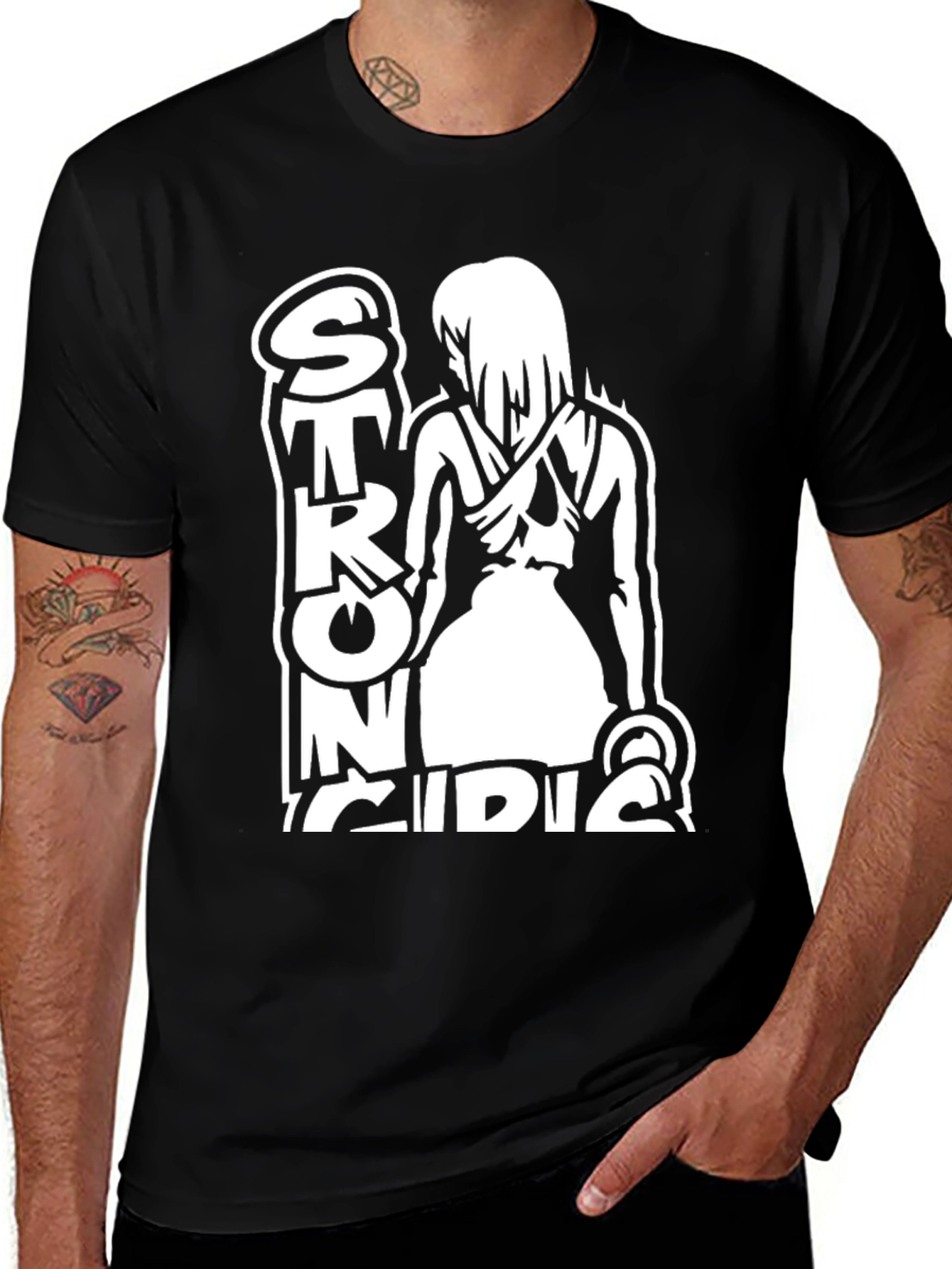 Variant 28 of Strong Girls Black Graphic T-Shirt