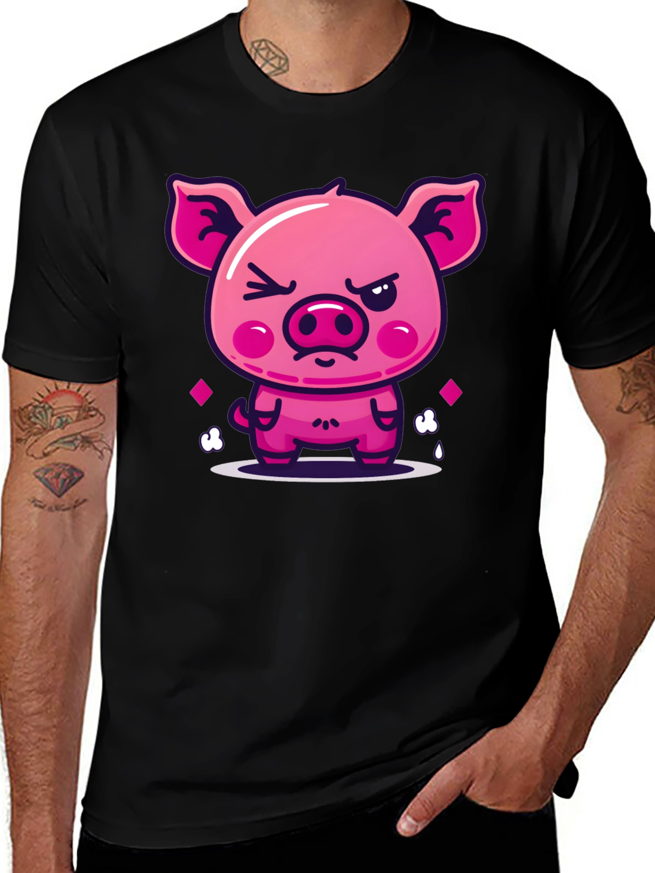 Angry Pig Cartoon T-Shirt