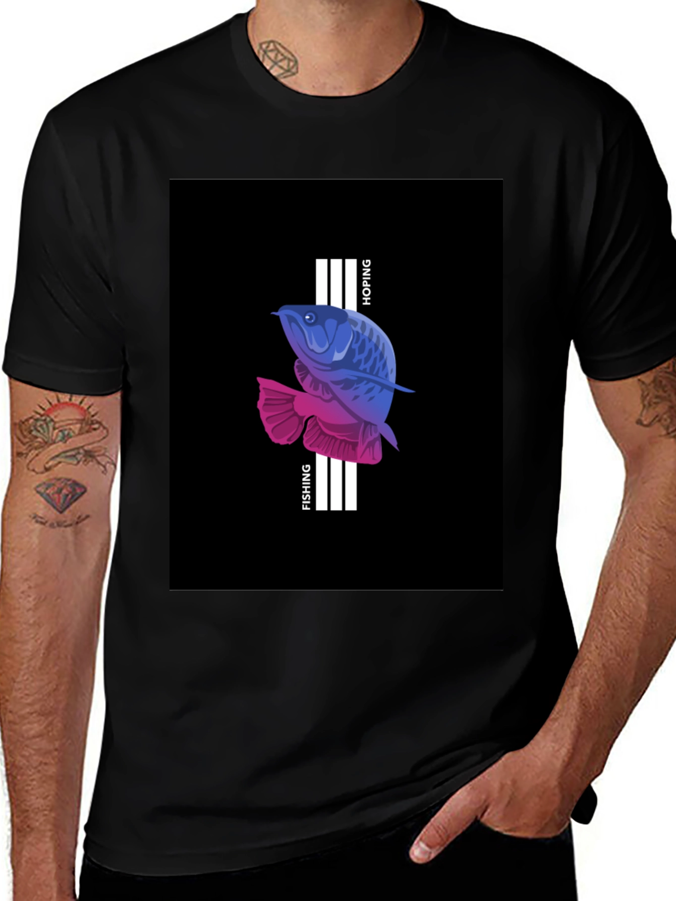 Variant 17 of Fishing Arowana Hopeful Graphic Tee