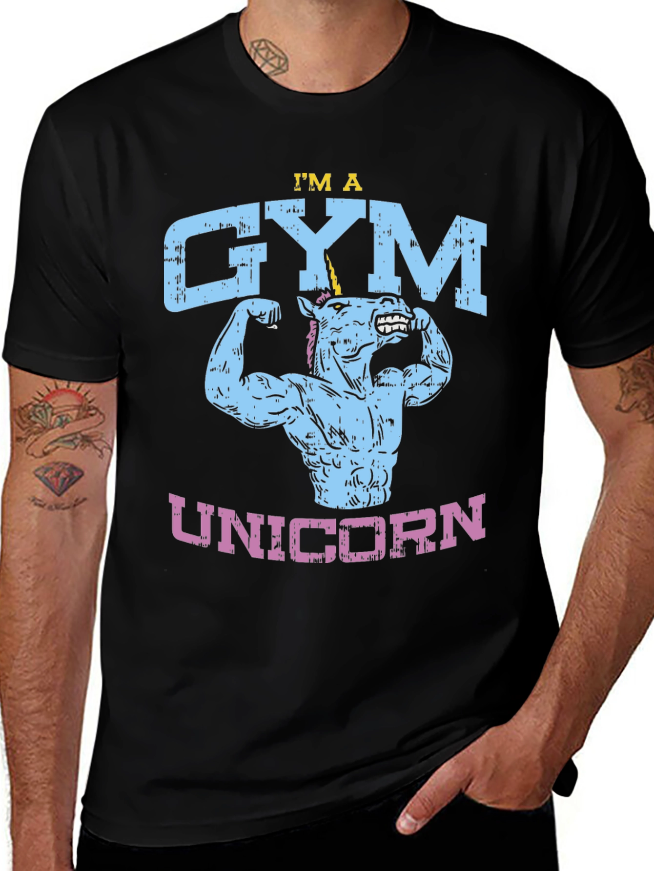 Variant 22 of Gym Unicorn T-Shirt - Funny Workout Tee