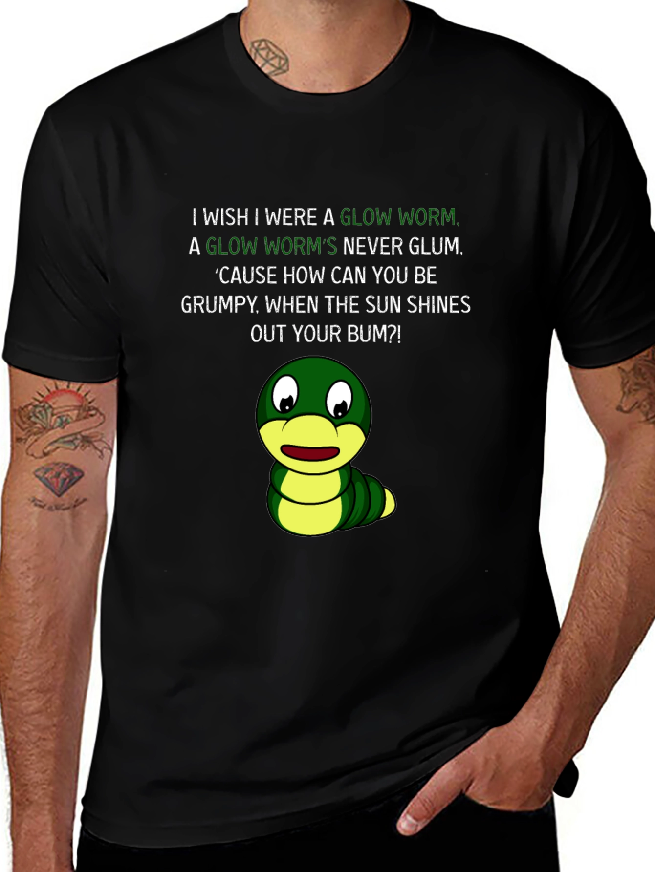 Variant 24 of Glow Worm Humor T-Shirt - Shine From Your Bum!