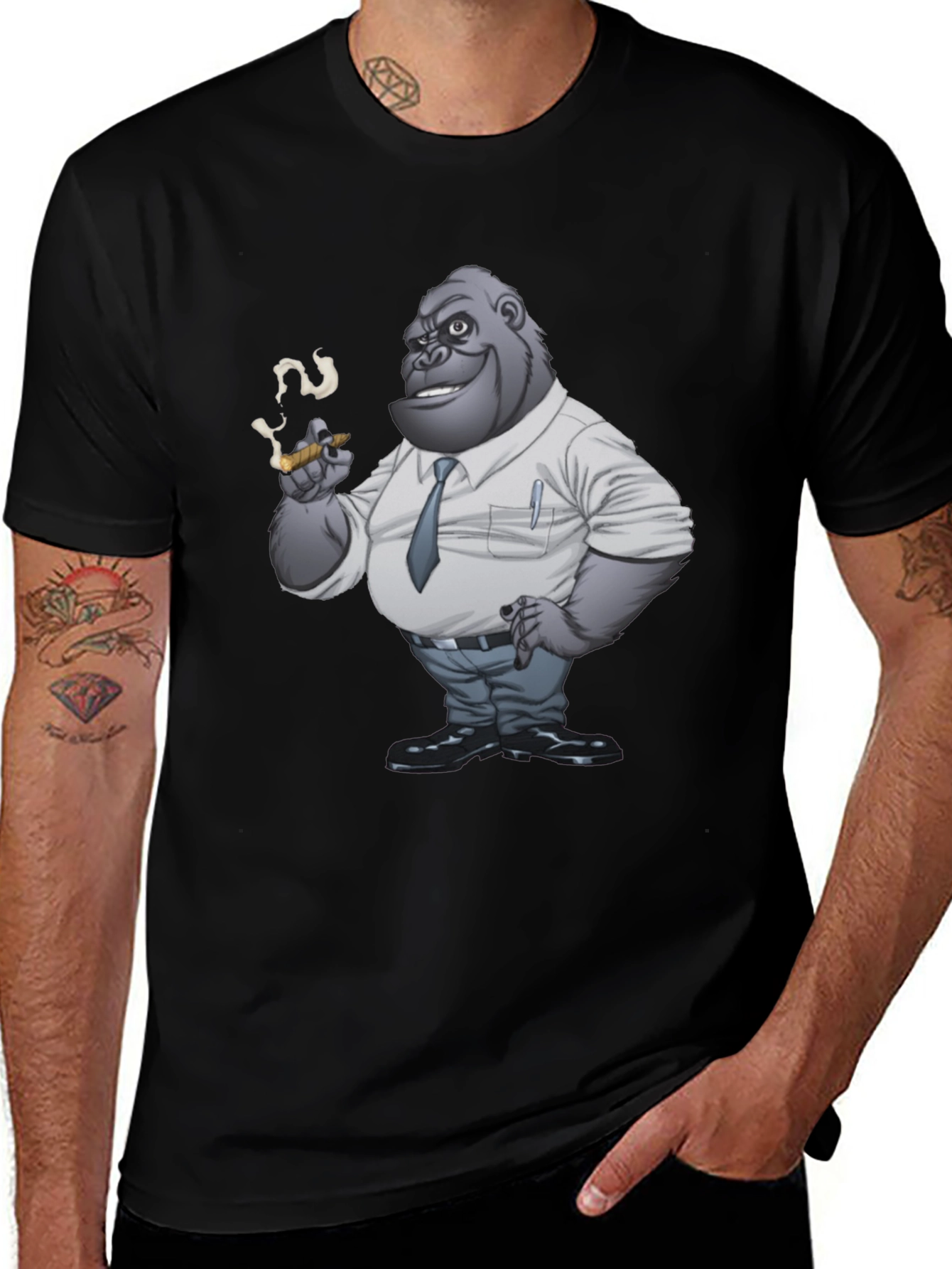 Variant 18 of Cigar Smoking Gorilla Graphic Tee