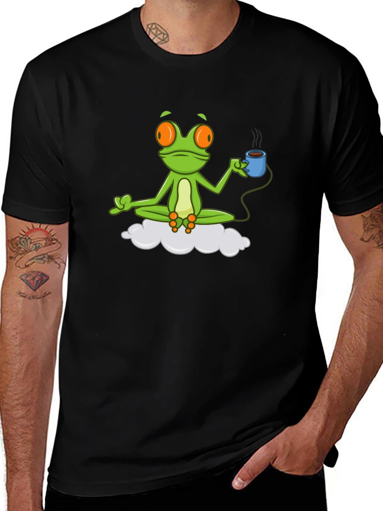 Variant 28 of Meditating Frog Coffee Lover T-Shirt
