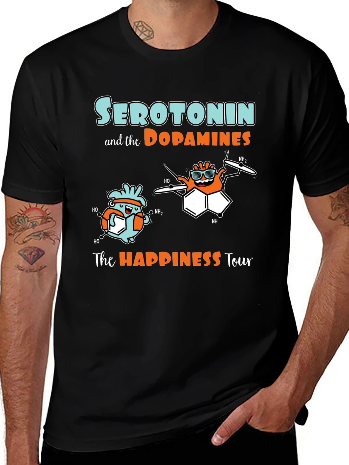 Variant 19 of Serotonin Dopamine Happiness Tour Graphic T-Shirt
