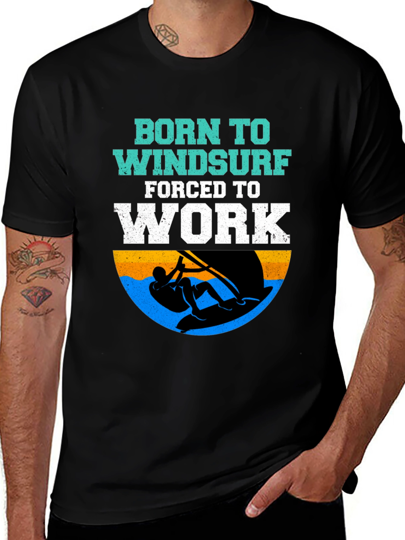 Variant 9 of Born to Windsurf T-Shirt - Funny Surfing Tee