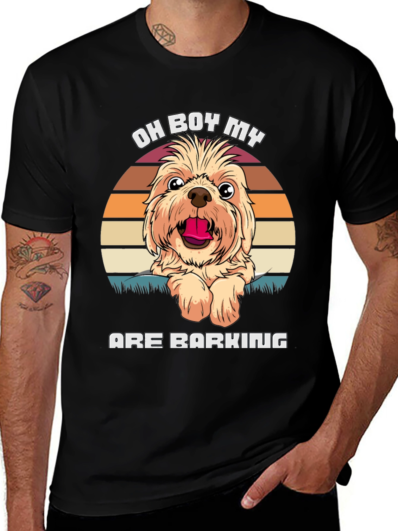 Variant 28 of Dog Lover T-Shirt - "Oh Boy My Paws Are Barking"