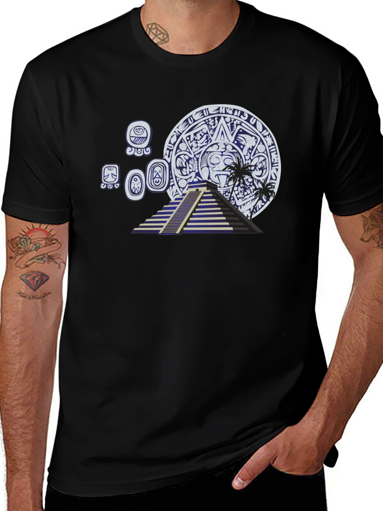 Mayan Aztec Pyramid Graphic T-Shirt