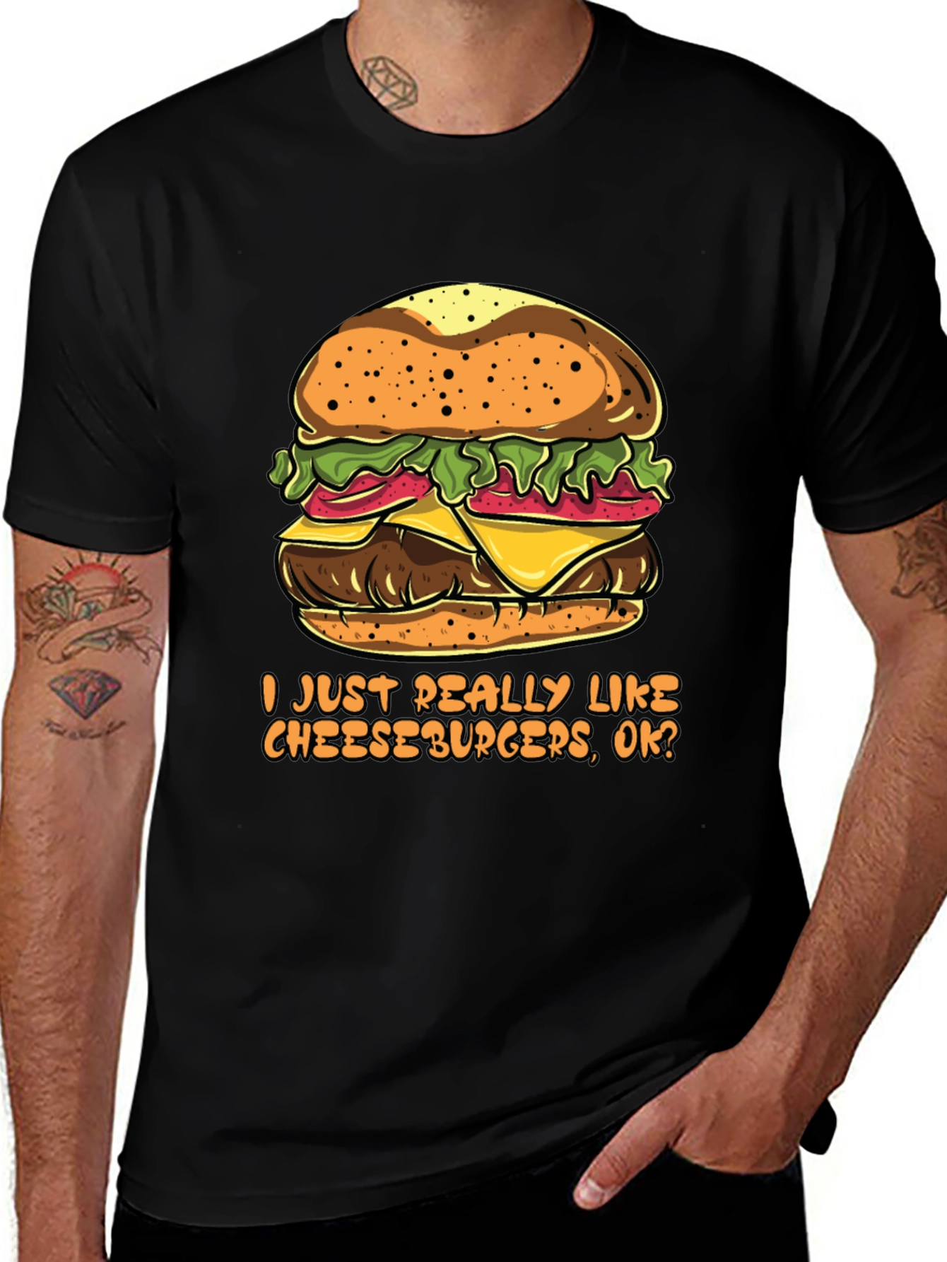 Variant 6 of Cheeseburger Lover T-Shirt - Funny Graphic Tee