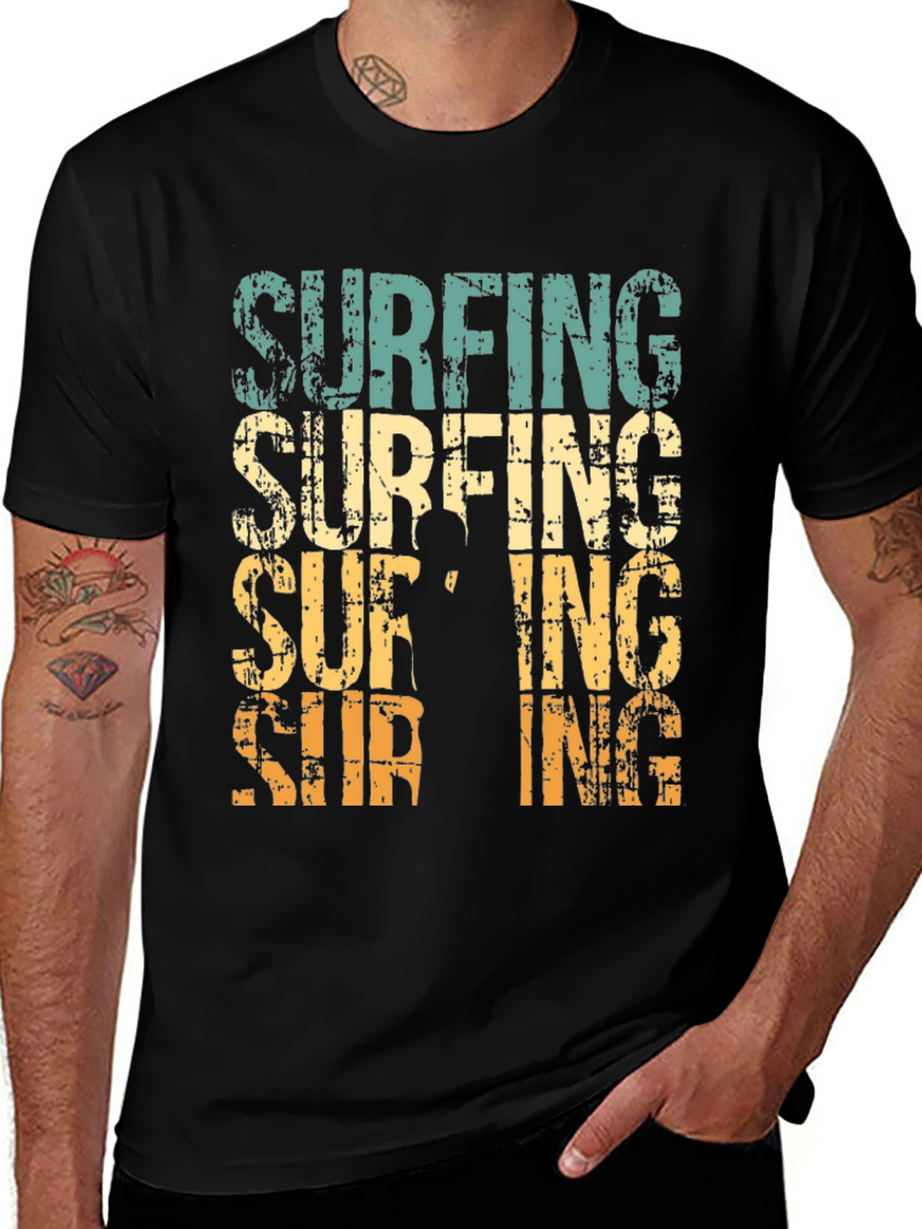 Variant 12 of Retro Surfing Graphic T-Shirt - Surf's Up!