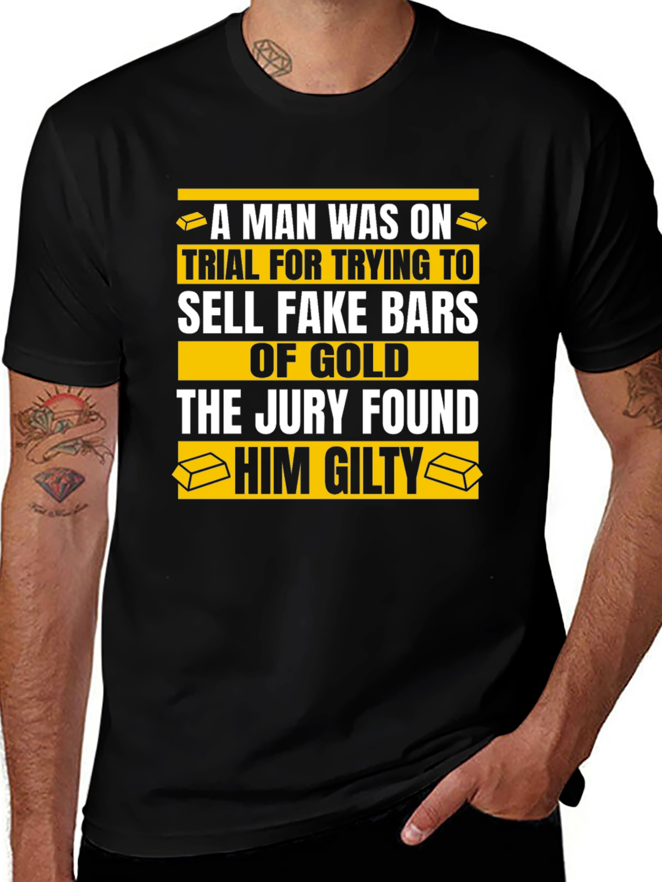 Variant 9 of Guilty Gold Bar Humor Tee