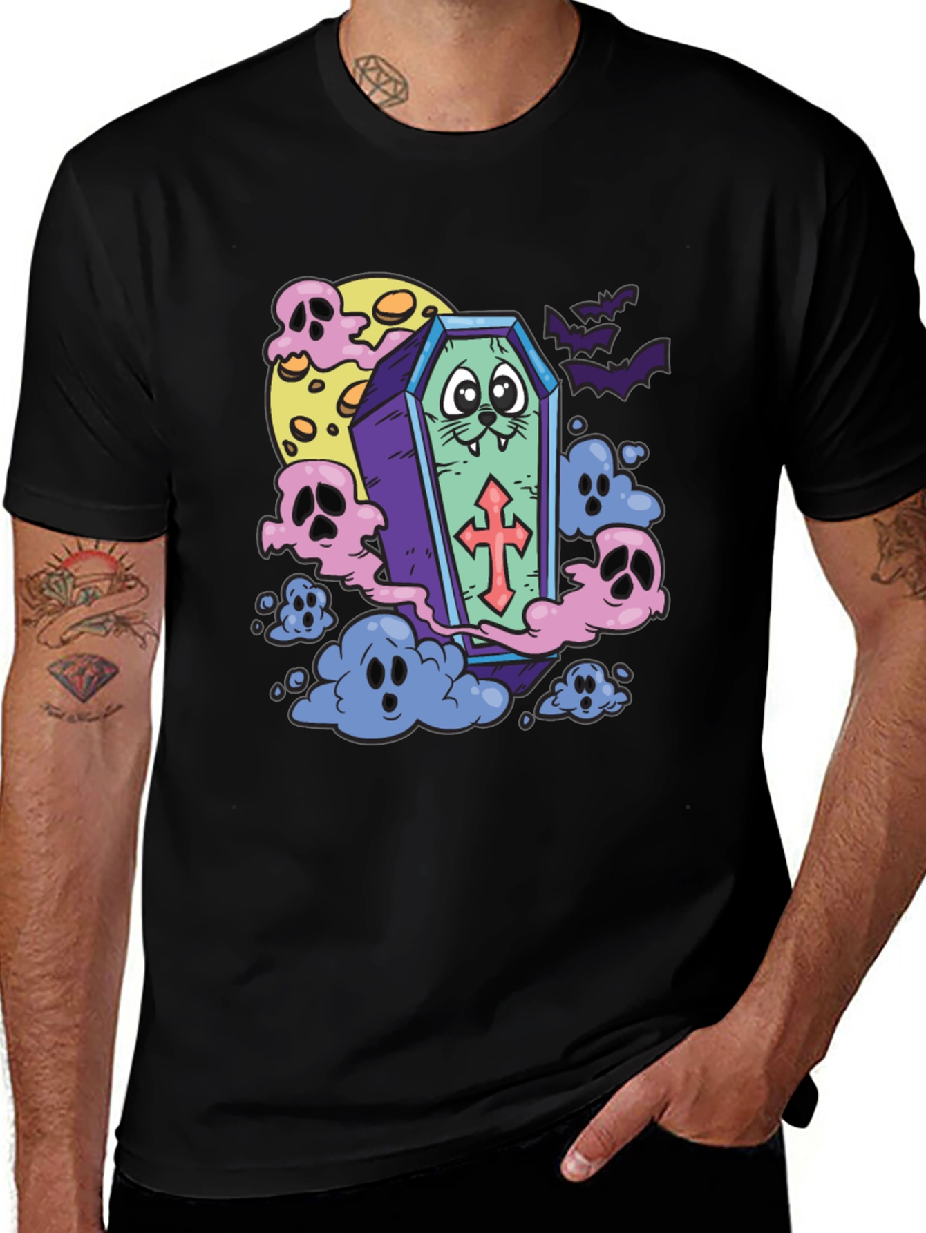 Variant 21 of Spooky Coffin Cat T-Shirt