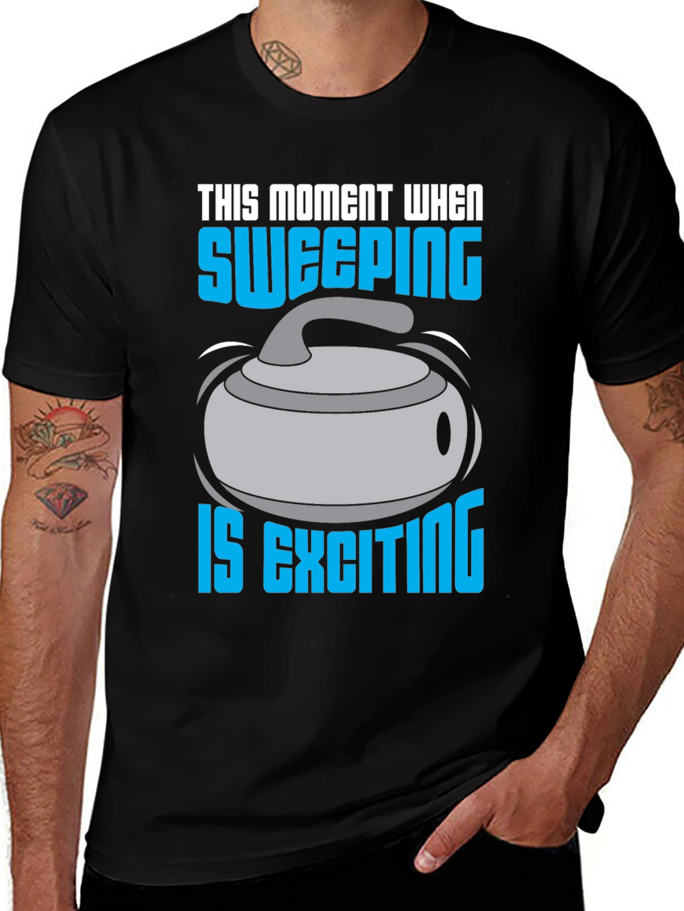 Variant 14 of Sweeping is Exciting T-Shirt - Curling Fan Apparel