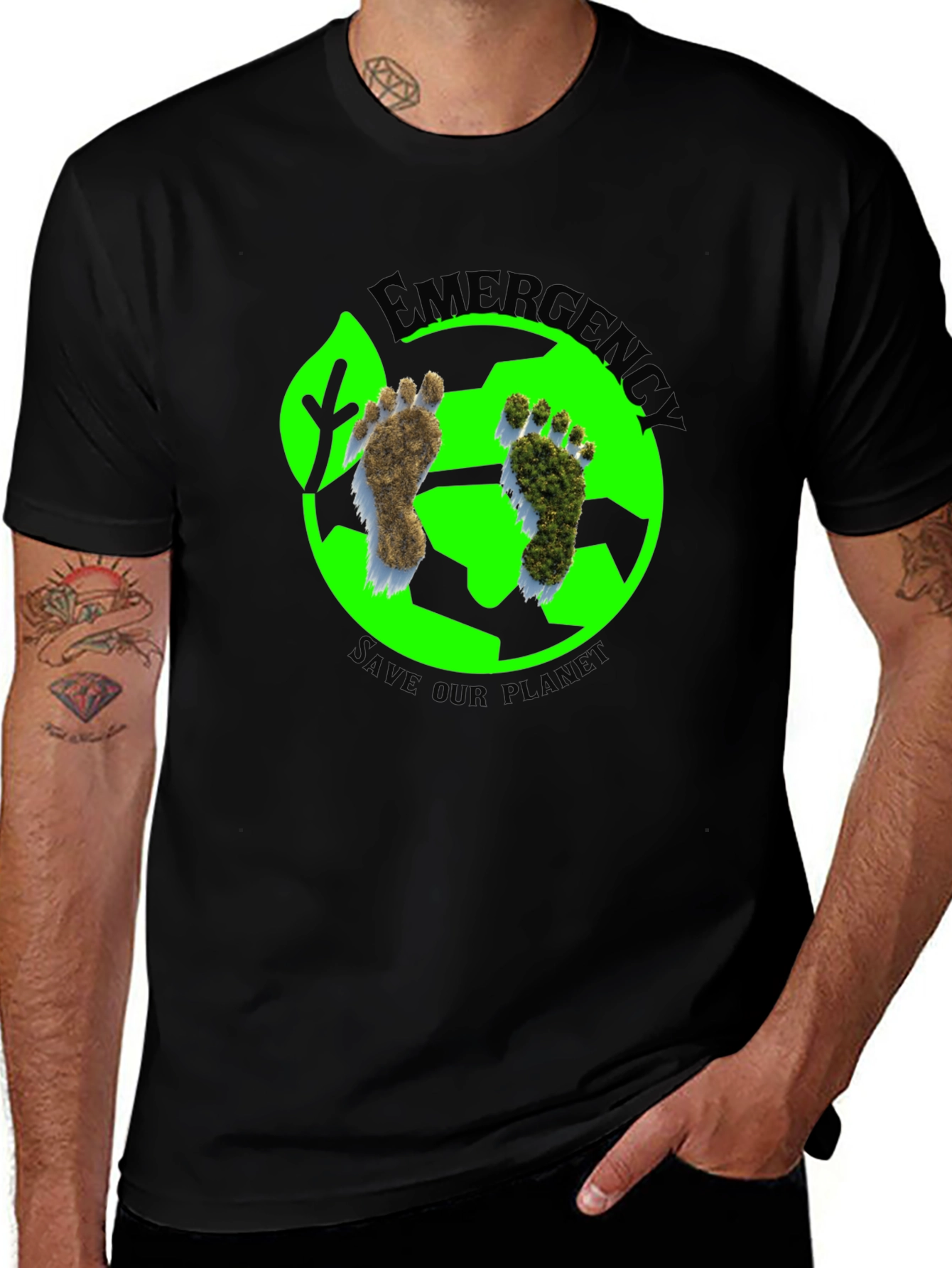 Variant 3 of Eco-Friendly "Save Our Planet" Black T-Shirt