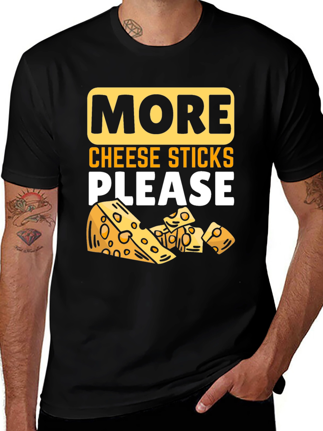 Variant 7 of More Cheese Sticks Please T-Shirt - Funny Foodie Tee