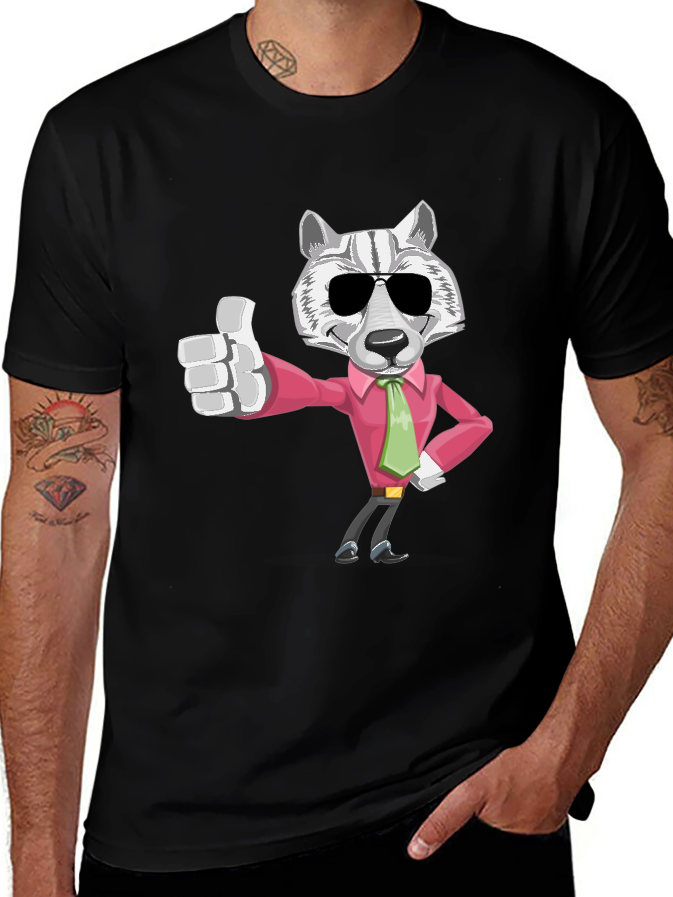 Variant 16 of Cool Wolf Cartoon Graphic T-Shirt