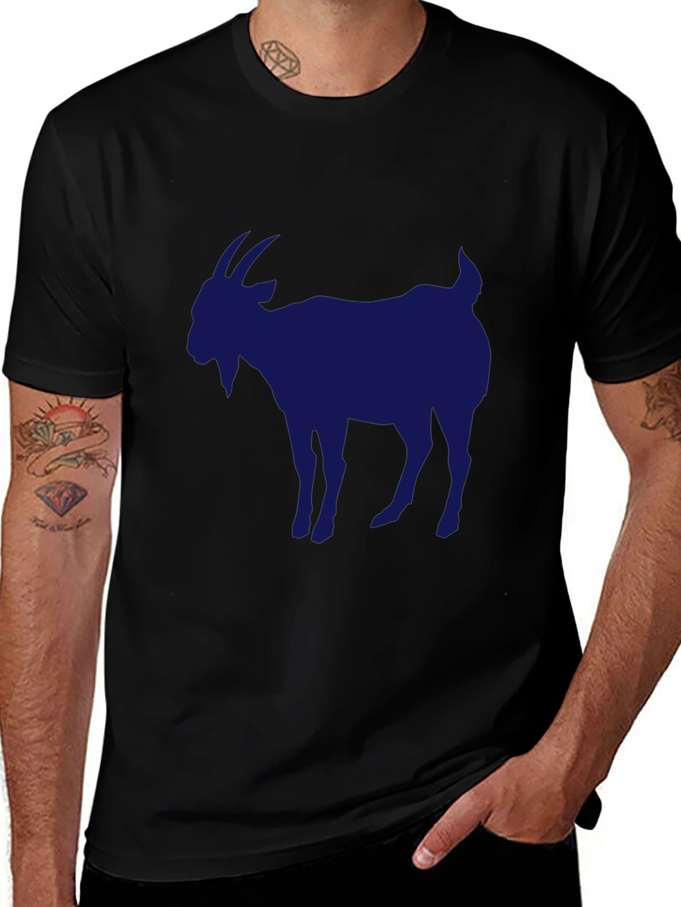Variant 18 of Men's Black Goat Graphic T-Shirt