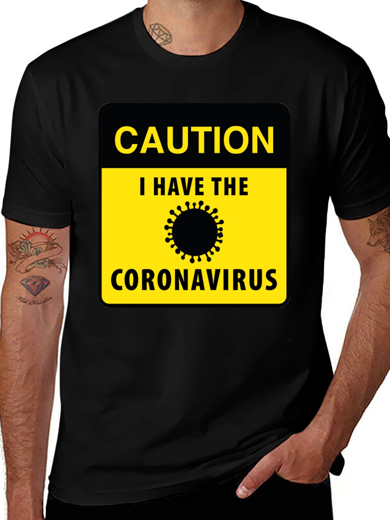 Variant 16 of Caution Coronavirus T-Shirt - Funny Novelty Tee