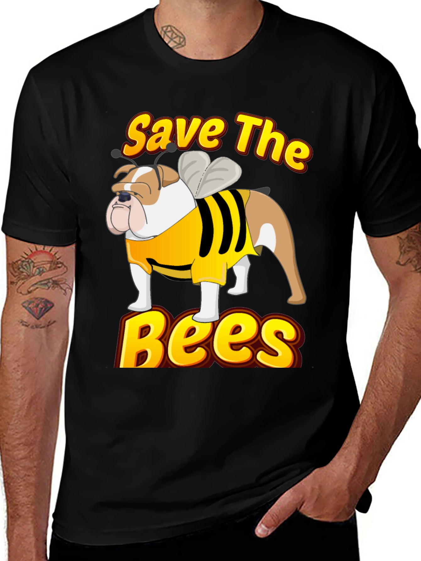 Save The Bees Bulldog T-Shirt