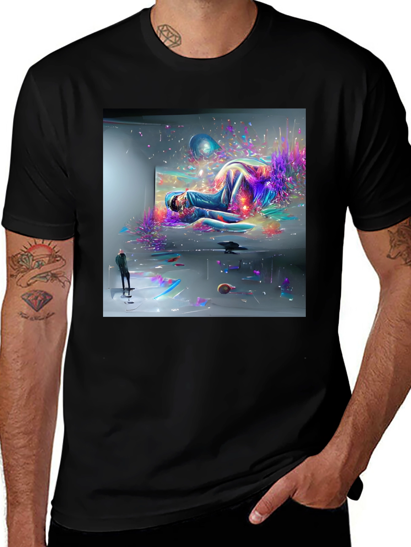 Variant 21 of Abstract Art Black Tee