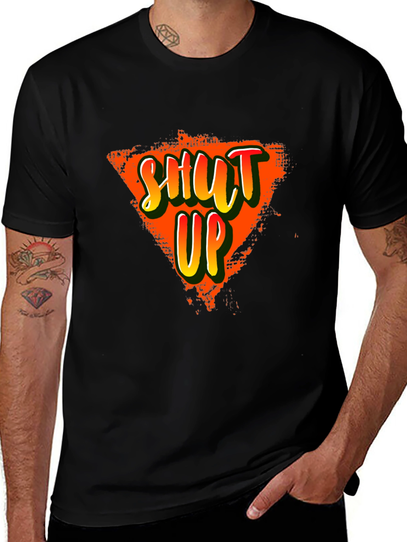 Variant 2 of Shut Up Graphic Tee - Edgy Streetwear Shirt