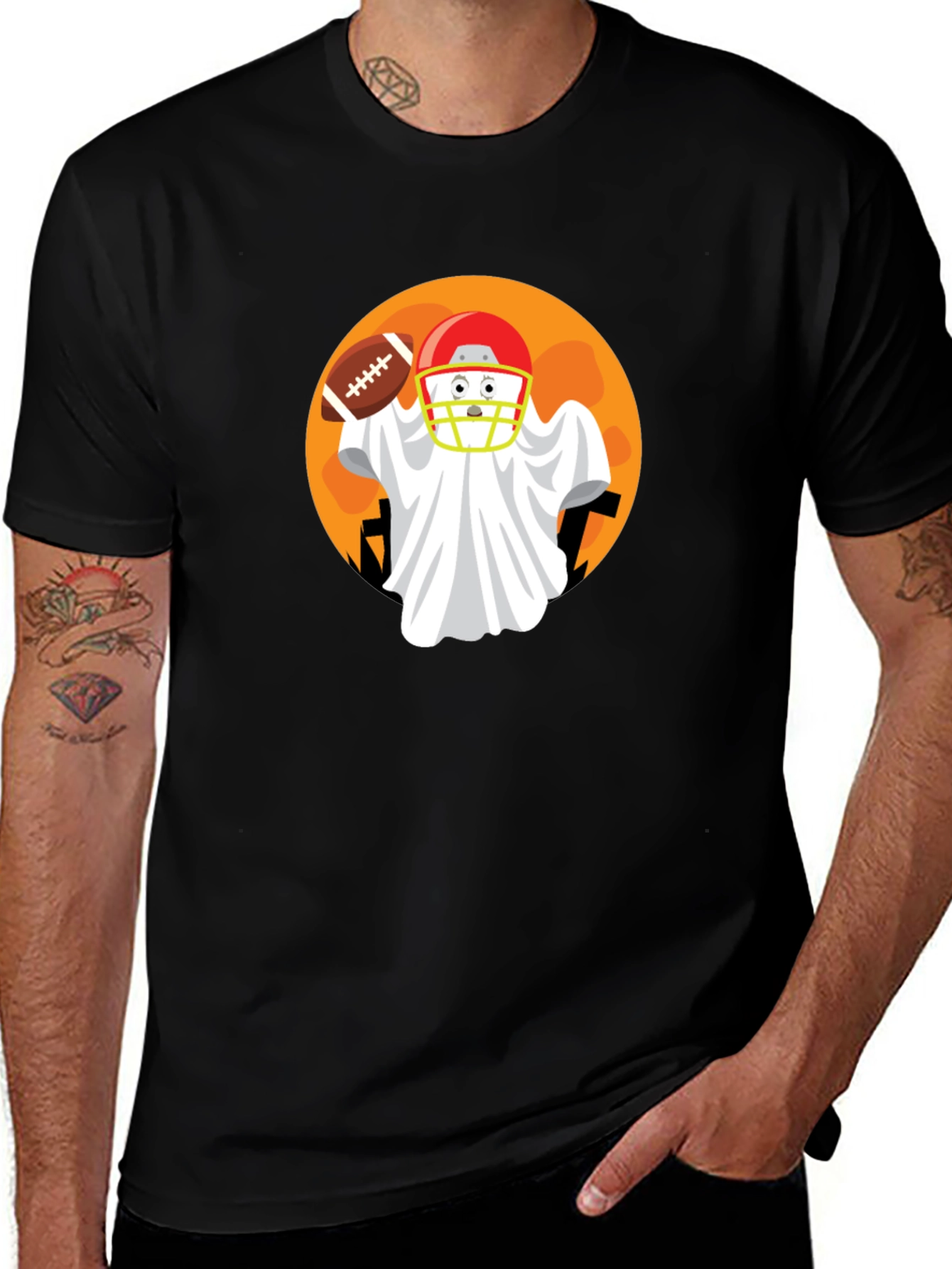 Variant 9 of Football Ghost Halloween T-Shirt